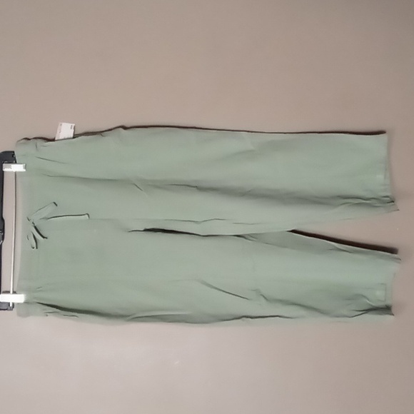 Laura Scott Pants - Laura Scott Sea Spray Green Cropped Pants w Front Tie XL NWT